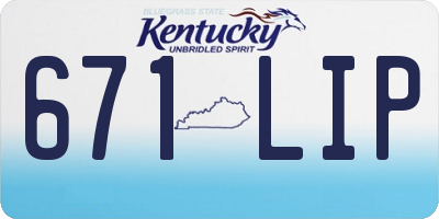 KY license plate 671LIP