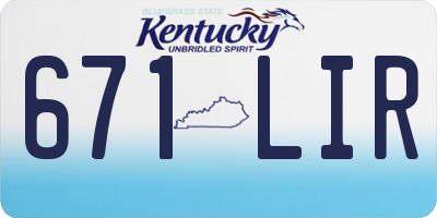 KY license plate 671LIR