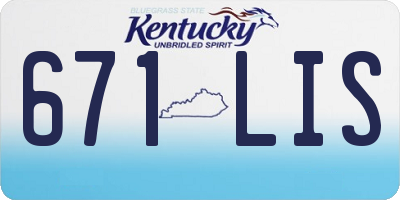 KY license plate 671LIS
