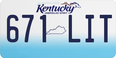 KY license plate 671LIT