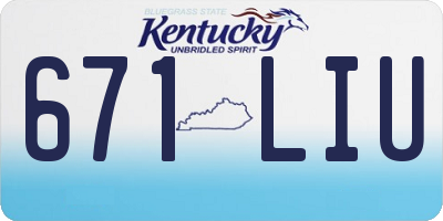 KY license plate 671LIU