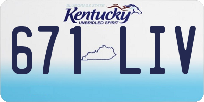 KY license plate 671LIV