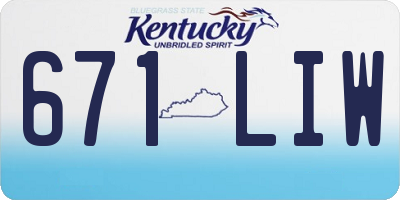 KY license plate 671LIW