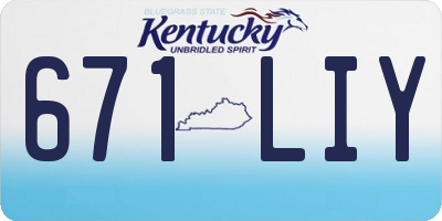 KY license plate 671LIY