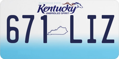 KY license plate 671LIZ