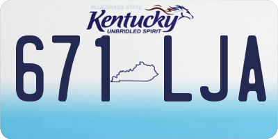 KY license plate 671LJA
