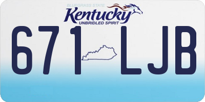 KY license plate 671LJB