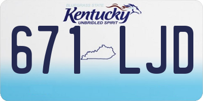 KY license plate 671LJD