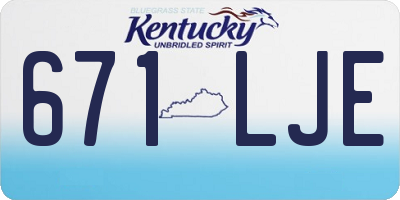 KY license plate 671LJE