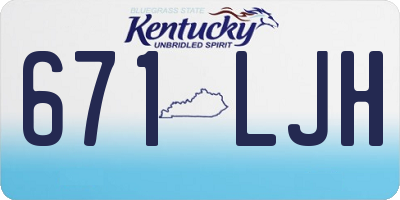 KY license plate 671LJH