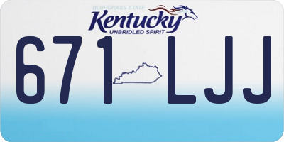 KY license plate 671LJJ