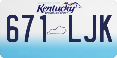 KY license plate 671LJK
