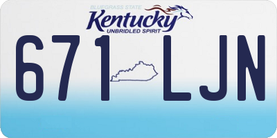 KY license plate 671LJN