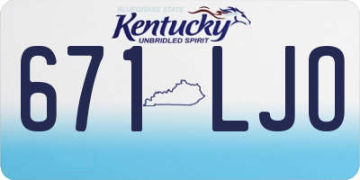 KY license plate 671LJO