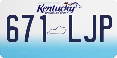 KY license plate 671LJP