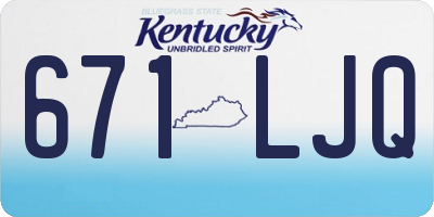 KY license plate 671LJQ
