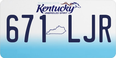 KY license plate 671LJR