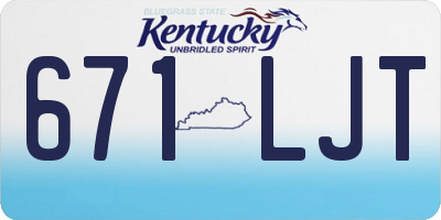 KY license plate 671LJT