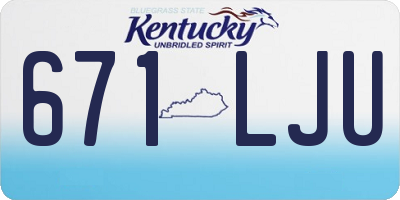 KY license plate 671LJU