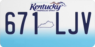 KY license plate 671LJV