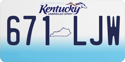 KY license plate 671LJW