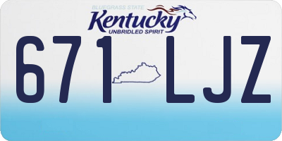 KY license plate 671LJZ