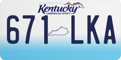 KY license plate 671LKA