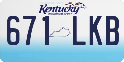KY license plate 671LKB