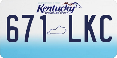 KY license plate 671LKC
