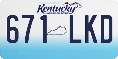 KY license plate 671LKD
