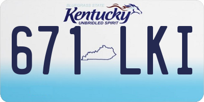 KY license plate 671LKI