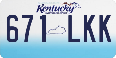 KY license plate 671LKK