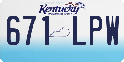 KY license plate 671LPW