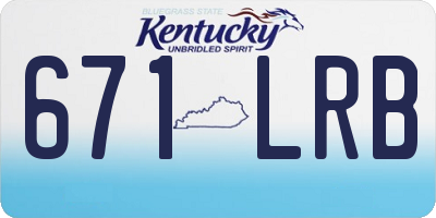KY license plate 671LRB