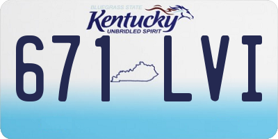 KY license plate 671LVI