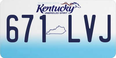 KY license plate 671LVJ