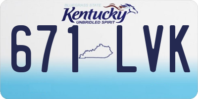 KY license plate 671LVK