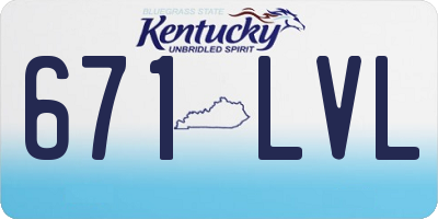 KY license plate 671LVL