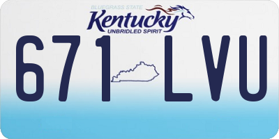 KY license plate 671LVU