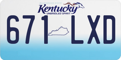 KY license plate 671LXD