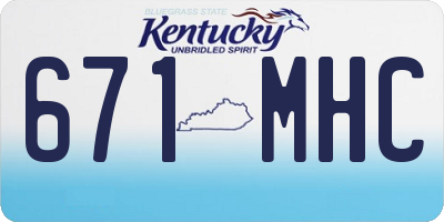 KY license plate 671MHC