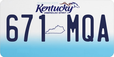 KY license plate 671MQA