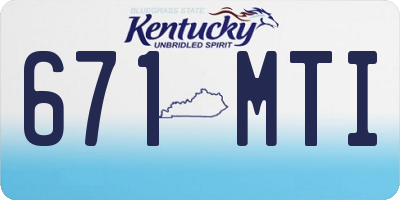 KY license plate 671MTI