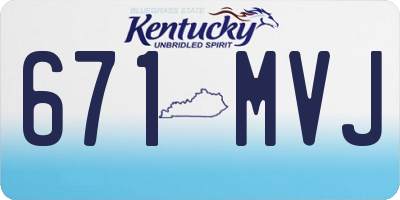KY license plate 671MVJ