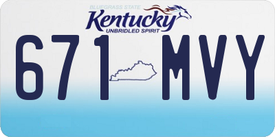 KY license plate 671MVY