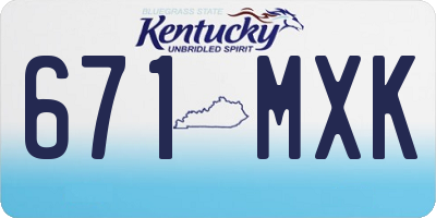 KY license plate 671MXK