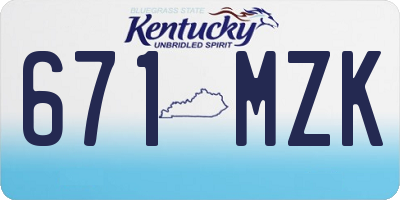 KY license plate 671MZK