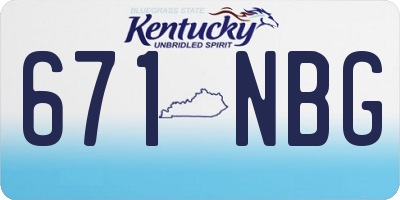 KY license plate 671NBG