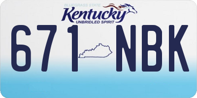 KY license plate 671NBK