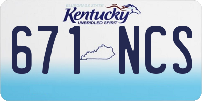 KY license plate 671NCS